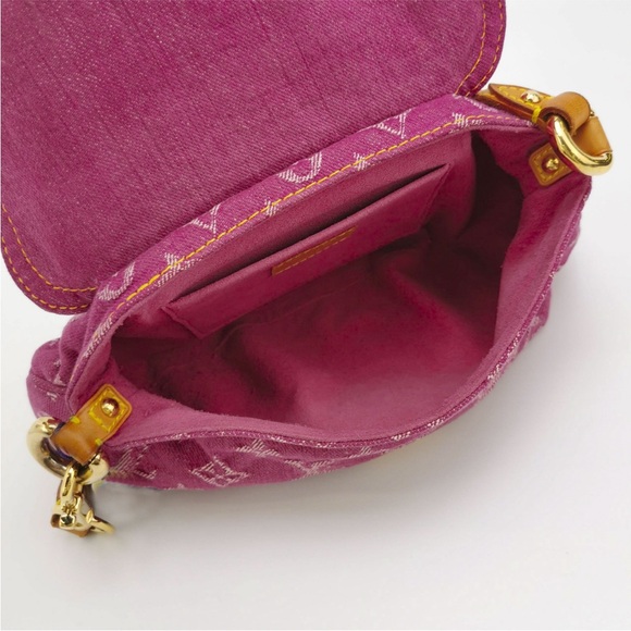 Louis Vuitton Pink Monogram Denim Pleaty Bag - Picture 3 of 11